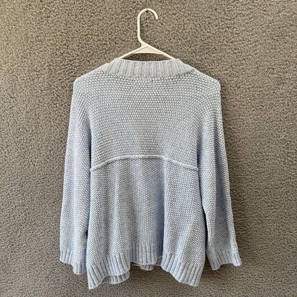 Habitat Clothes to Live Womens Sweater Medium Light Blue Wooden Button Lagenlook - Picture 7 of 9